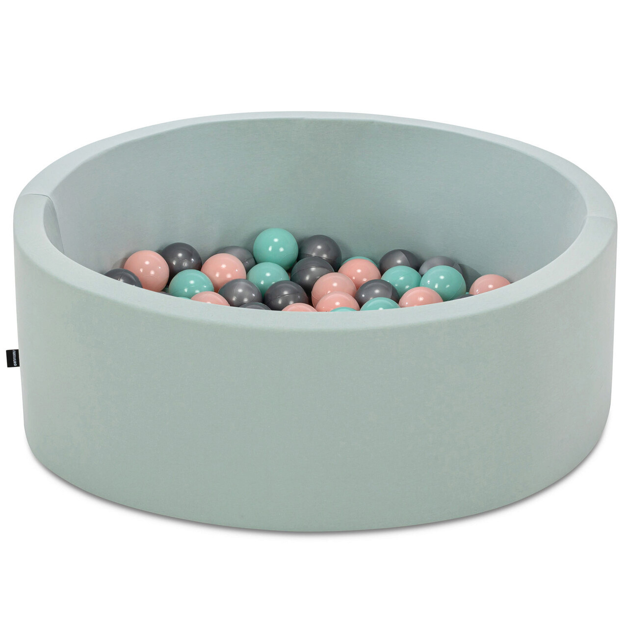 Piscina cu bile, Bubble Pops v9, 150 bile, Ø85 x 30 cm, bumbac/plastic, menta - imagine 3
